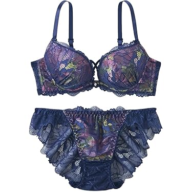 LALA黒と青のレースブラ＆ガードルセット LALA黒と青のレースブラ＆ガードルセット Amazon.co.jp: Smile